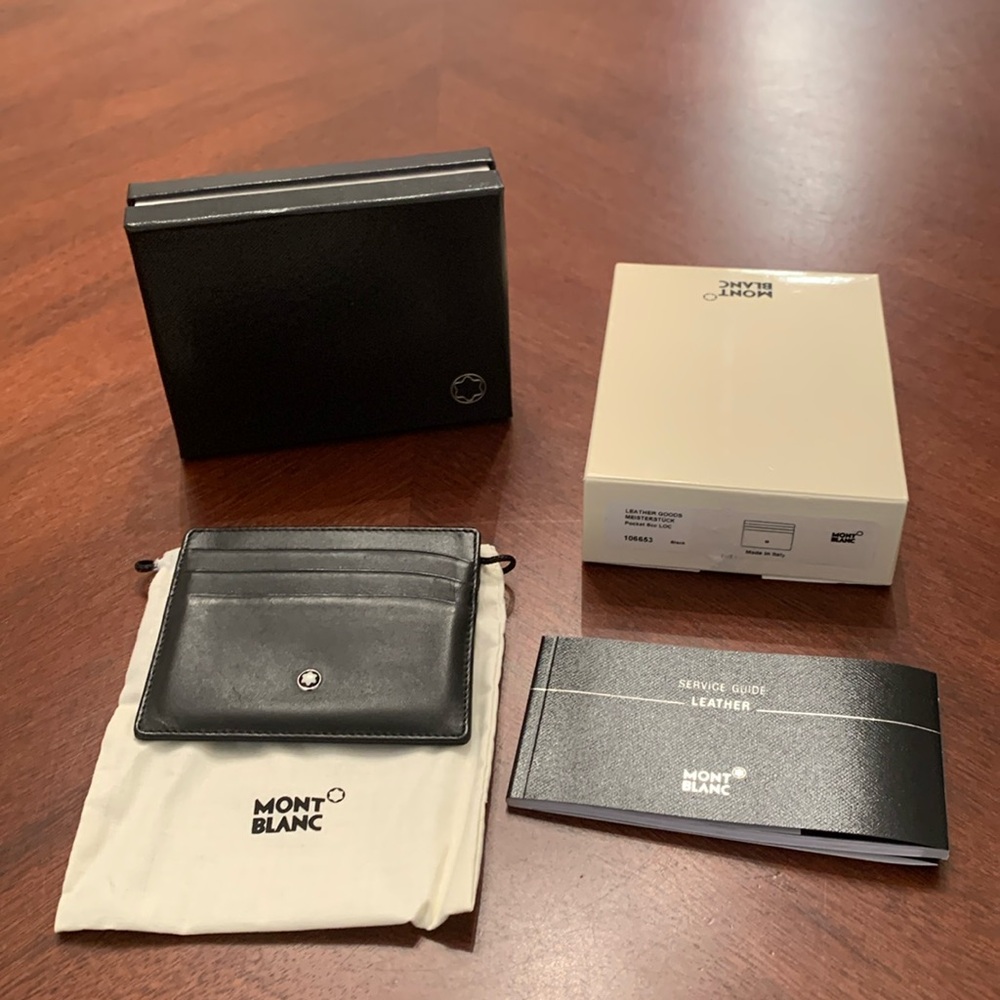 Authentic Gently used Mens Mont Blanc credit card holder 6 slots